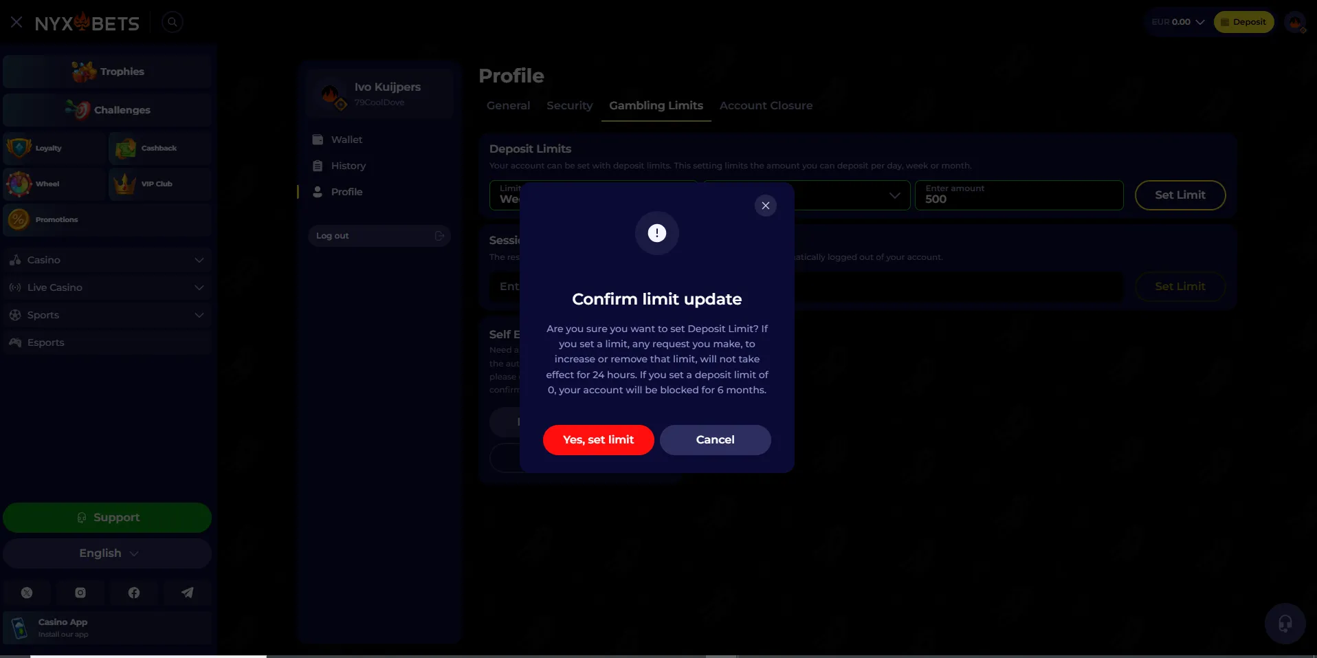 speellimieten instellen 5